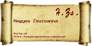 Hegyes Zsuzsanna névjegykártya